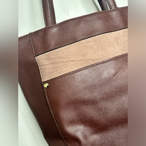 Oryany Daphne Tall Mixed Leather Tote Bag brown suede - Picture 12 of 16